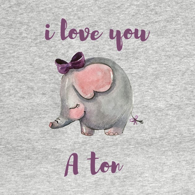 cute elephant- i love u a ton by maggzstyle